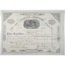 Big American Reduction Co. 1885 Stock Certificate