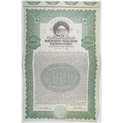 American Museum of Natural History Planetarium Authority, 1937 Specimen Bond Rarity.