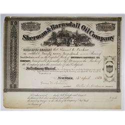 Sherman & Barnsdall Oil Co., 1868 I/U Stock Certificate