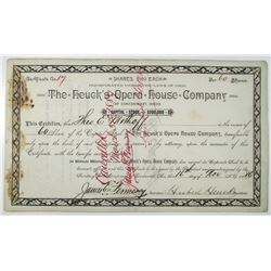 Heuck's Opera House Co. 1886 I/C Stock Certificate