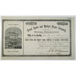 Grand Opera and Market House Co. 1897 I/U Stock Certificate