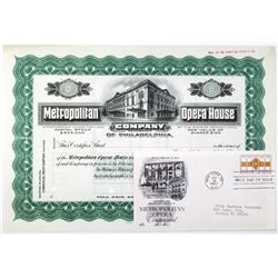Metropolitan Opera House Co. of Philadelphia, 1900-1920 Specimen Stock Certificate & Metropolitan Op