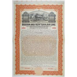 Boston and New York Air Line Railroad Co. 1905 Specimen Bond