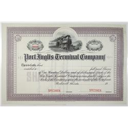 Port Inglis Terminal Co. 1904 Specimen Stock Certificate