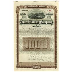 Central Railway Company of Peoria, 1895 Specimen Bond.