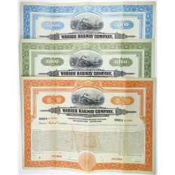 Wabash Railway Co. 1926 Specimen Bond Trio