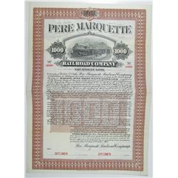 Pere Marquette Railroad Co. 1904 Specimen Bond Rarity