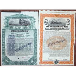 Baltimore and Ohio Railroad Co. Specimen Bond Pair, ca. 1898-1915