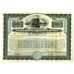 Toledo, Canada, Southern and Detroit Railway Co., 1906 Bond.