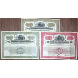 Missouri-Kansas-Texas Railroad Co. 1922 Specimen Bond Trio