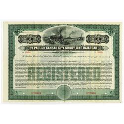 St. Paul and Kansas City Short Line Railroad Co., 1911 Specimen Registered Bond