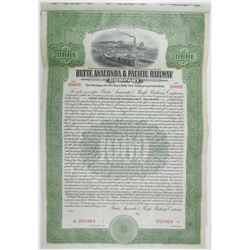 Butte, Anaconda & Pacific Railway Co., 1914 Specimen Bond