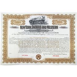 New York, Ontario and Western Railway Co. 1905 Specimen Bond