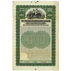 Indiana, Columbus and Eastern Traction Co. 1906. Specimen Bond.