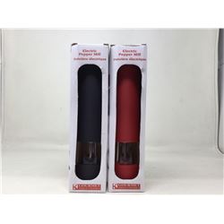 Gourmet Kitchen Utensils Electric Pepper Mill Set (red and black)