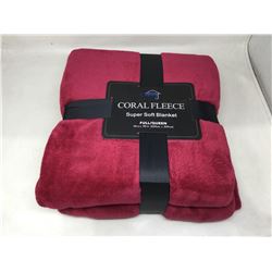 Coral Fleece Super Soft Blanket- Full/Queen (Red)