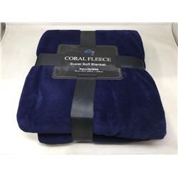 Coral Fleece Super Soft Blanket- Full/Queen Blue