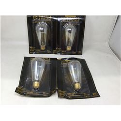 GE Vintage Style Warm Candle Light-Amber Glass Bulbs (4 x 60w)