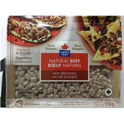 Maple Leaf Natural Beef grounds Frozen Case lot 6 x 250g