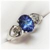 Image 3 : 10K White Gold Tanzanite(1.3ct) Diamond(0.03ct) Claw Setting,1 Oval Mix Cut Tanzanite, 2 Diamond(Si1