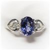 Image 4 : 10K White Gold Tanzanite(1.3ct) Diamond(0.03ct) Claw Setting,1 Oval Mix Cut Tanzanite, 2 Diamond(Si1