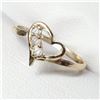 Image 2 : 10K Yellow Gold 3 Diamond(0.08ct) Heart Ring (~Size 6)(Ring is resizable for $40), Made in Canada, S