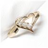 Image 3 : 10K Yellow Gold 3 Diamond(0.08ct) Heart Ring (~Size 6)(Ring is resizable for $40), Made in Canada, S