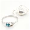 Image 2 : Silver Blue Topaz Heart Shaped Pendant And Ring Set, Suggested Retail Value $200 (Estimated Selling 