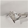 Image 1 : 10K White Gold 3 Diamond(0.08ct) Heart Ring (~Size 5.75)(Ring is resizable for $40), Made in Canada,