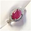 Image 3 : Silver Ruby(2.4ct) Cubic Zirconia Ring (~weight 4.4g), Suggested Retail Value $280 (Estimated Sellin