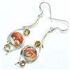 Image 2 : Silver Oster Turquoise Citrine(8.8ct) Earrings (~weight 7.65g), Suggested Retail Value $250 (Estimat