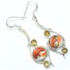 Image 3 : Silver Oster Turquoise Citrine(8.8ct) Earrings (~weight 7.65g), Suggested Retail Value $250 (Estimat