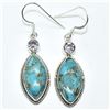 Image 1 : Silver Turquoise Amethyst(11.1ct) Earrings (~weight 6.75g), Suggested Retail Value $150 (Estimated S