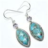Image 2 : Silver Turquoise Amethyst(11.1ct) Earrings (~weight 6.75g), Suggested Retail Value $150 (Estimated S
