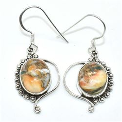 Silver Oster Muhave Turquoise(7.2ct) Earrings (~weight 5.2g), Suggested Retail Value $150