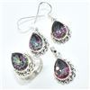 Image 2 : Silver Mystic(32.4ct) Earring Ring Pendant Set (~weight 14.95g), Suggested Retail Value $1200 (Estim