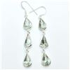 Image 1 : Silver Green Amethyst Cz(10.2ct) Earrings (~weight 4.4g), Suggested Retail Value $150