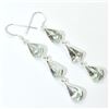 Image 2 : Silver Green Amethyst Cz(10.2ct) Earrings (~weight 4.4g), Suggested Retail Value $150