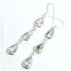 Image 3 : Silver Green Amethyst Cz(10.2ct) Earrings (~weight 4.4g), Suggested Retail Value $150