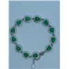 Image 1 : Natural Chrysoprase/CZ (14.22ct) Bracelet (~ weight 16.45gm), Suggested Retail Value $1,700.00