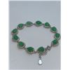 Image 2 : Natural Chrysoprase/CZ (14.22ct) Bracelet (~ weight 16.45gm), Suggested Retail Value $1,700.00
