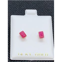 14KT Genuine Ruby (1.24ct) Earrings - Appraised Value $1,650.00