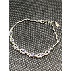 Natural Sapphire/CZ (6.06ct) Bracelet (~ weight 6.86gm), Suggested Retail Value $1,250.00