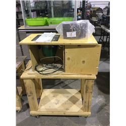 Wooden Router Cabinet w/ Wheels