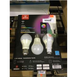 Globe Wi-Fi A19 Color Changing Tunable LED Bulbs in White 3-Pack