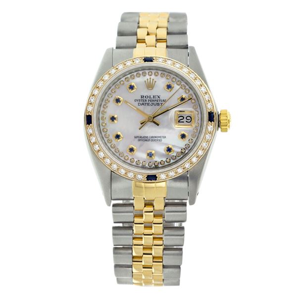 Rolex Pre-owned 36mm Mens String White MOP Two Tone