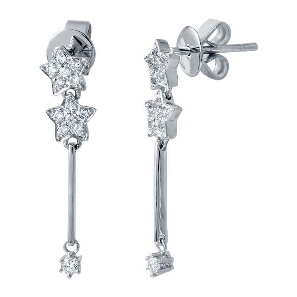 Natural 0.28 CTW Diamond Earrings 14K White Gold - REF-33M3F