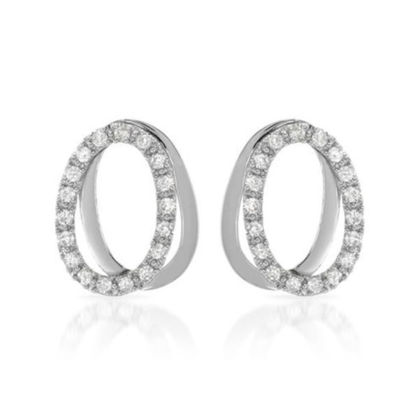 Natural 0.56 CTW Diamond Earrings 14K White Gold - REF-71R3K
