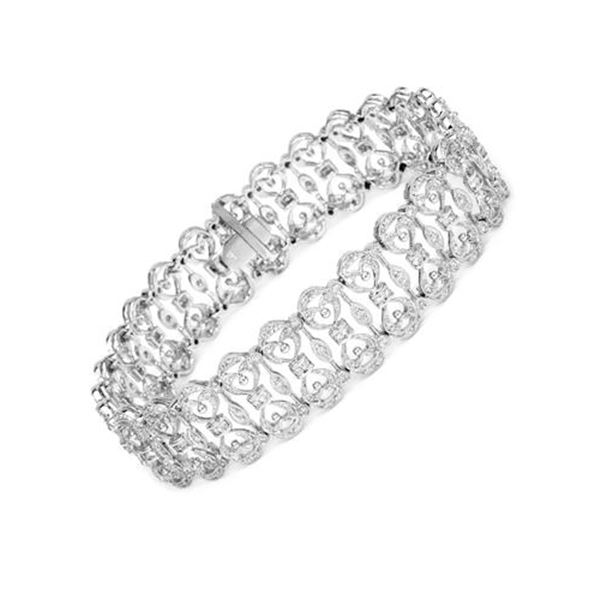 Natural 1.78 CTW Diamond Bracelet 18K White Gold - REF-368H3W