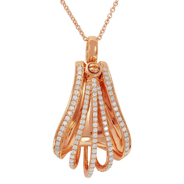 Natural 0.43 CTW Diamond Necklace 18K/14K Rose Gold - REF-132H3W